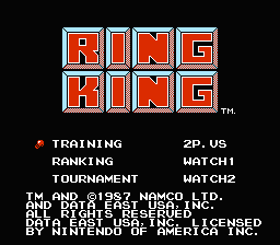 Ring King title screenshot